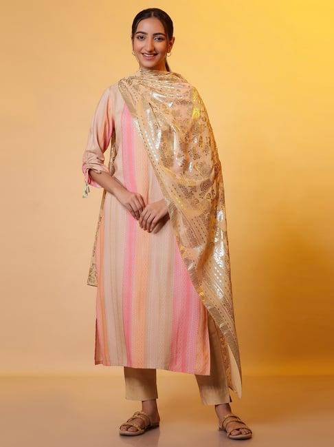 aurelia peach printed dupatta