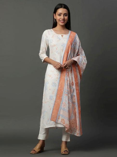 aurelia orange printed dupatta