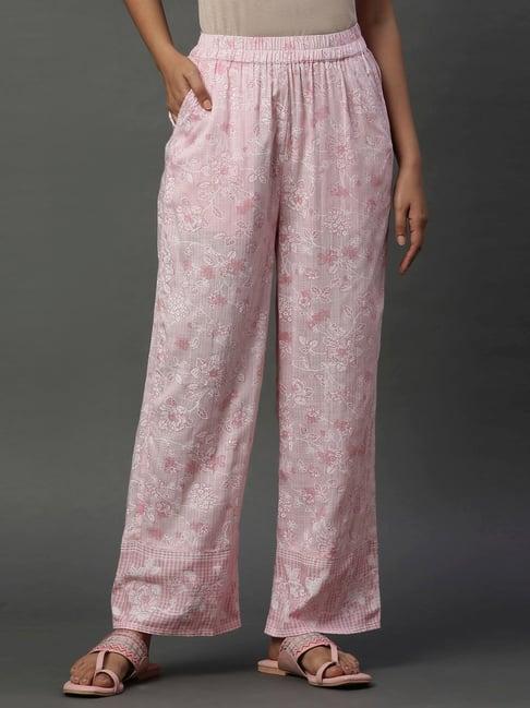 aurelia pink printed palazzos