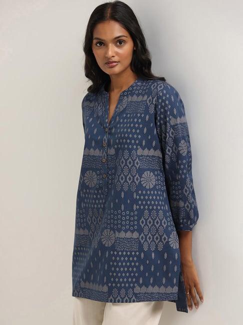 utsa by westside indigo printed kurti