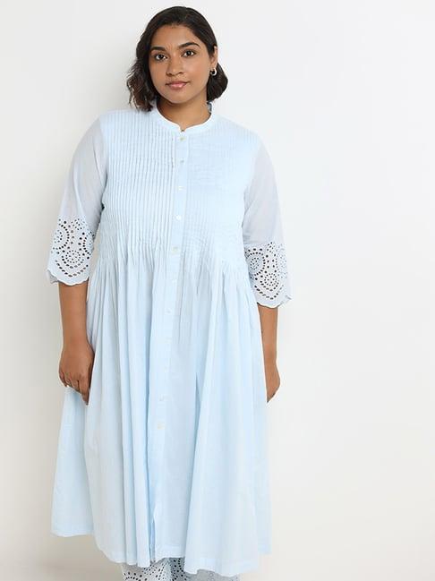 diza by westside blue pintuck kurta