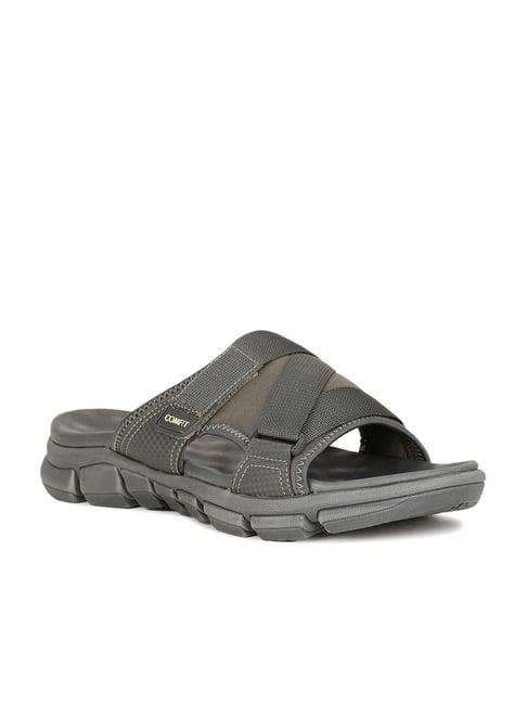 bata men's comfy fit grey casual sandals