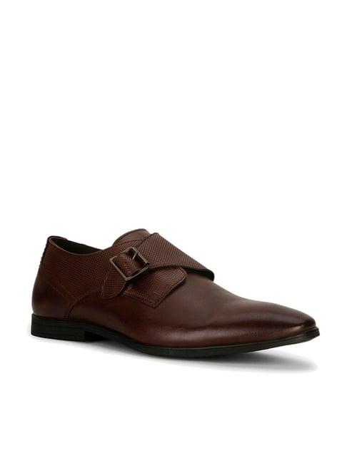 hush puppies by bata men's ralph e 23 brown monk shoes