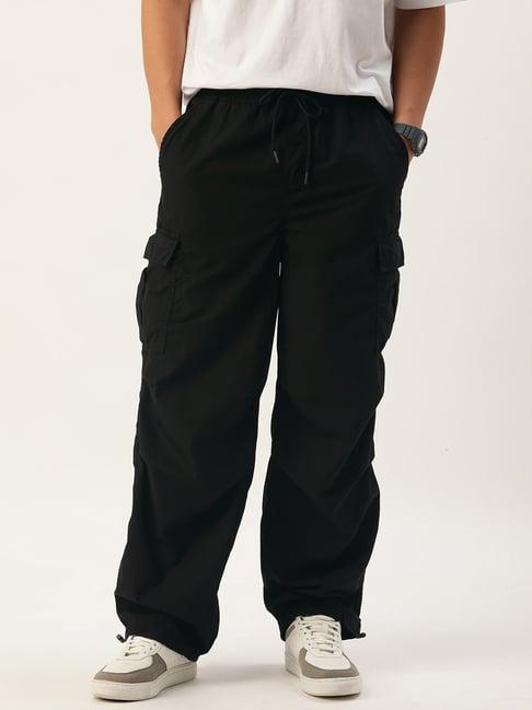 bene kleed black loose fit cotton cargos