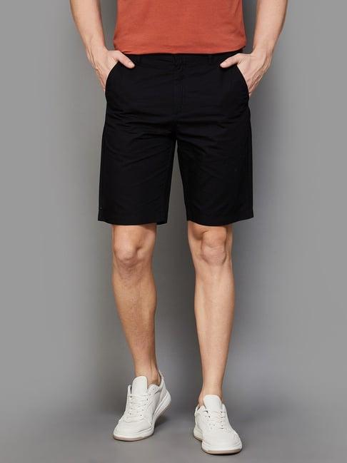 fame forever by lifestyle black cotton regular fit shorts