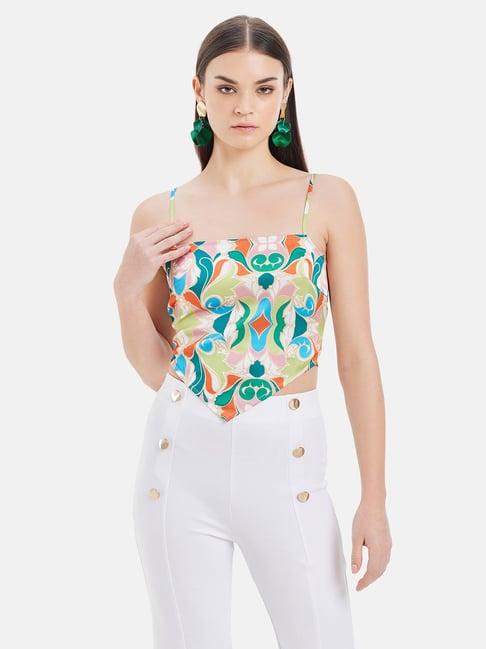 kazo multicolor printed crop top