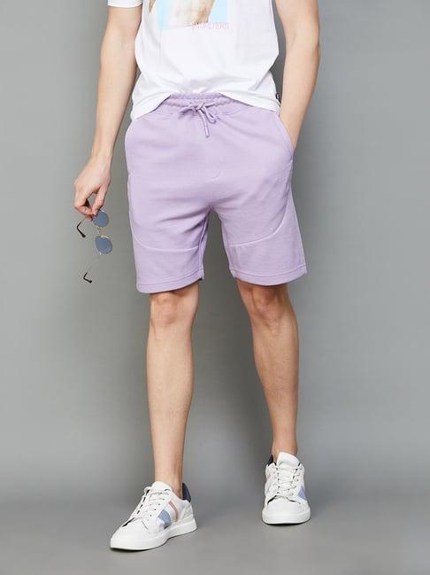 fame forever by lifestyle lilac cotton regular fit shorts