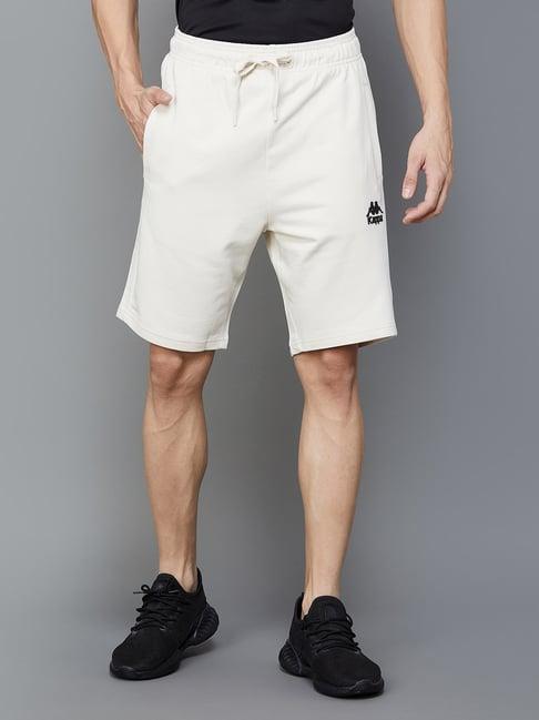 kappa off white cotton regular fit sports shorts