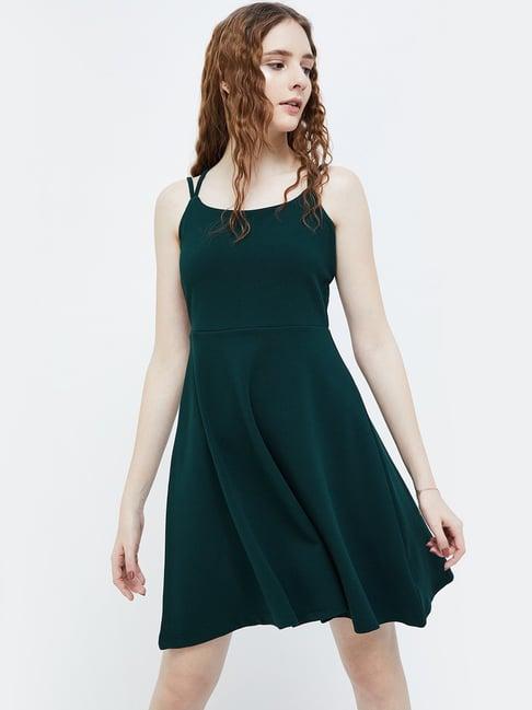 ginger by lifestyle green a-line dress