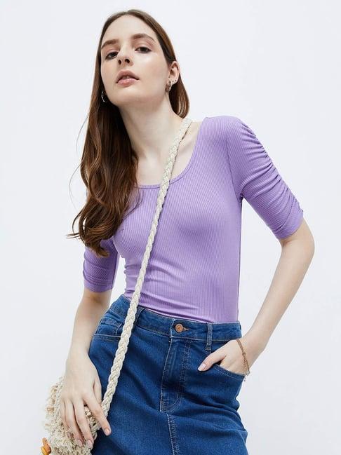 ginger by lifestyle purple striped top