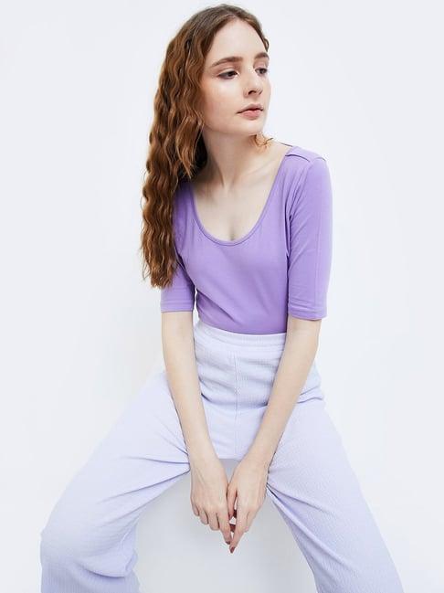 ginger by lifestyle purple cotton top