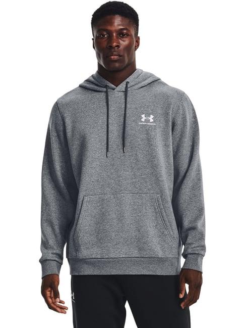 under armour grey cotton loose fit hooded sweatshirt