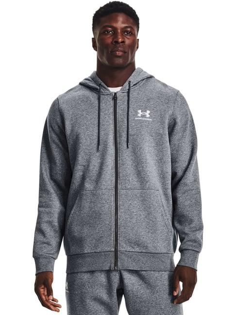 under armour grey cotton loose fit hooded sweatshirt