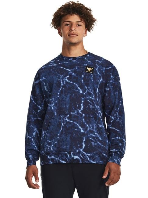 under armour blue cotton loose fit printed sweatshirt