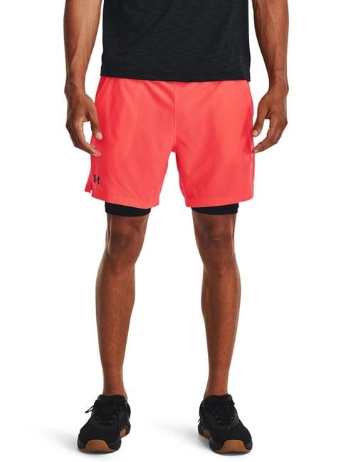 under armour red slim fit sports shorts