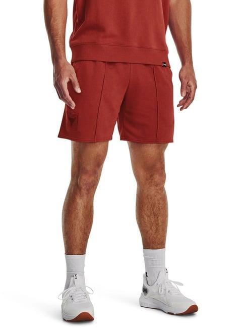 under armour red cotton loose fit sports shorts