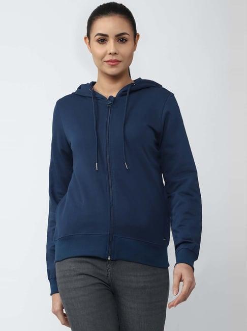 van heusen navy cotton textured pattern sweatshirt