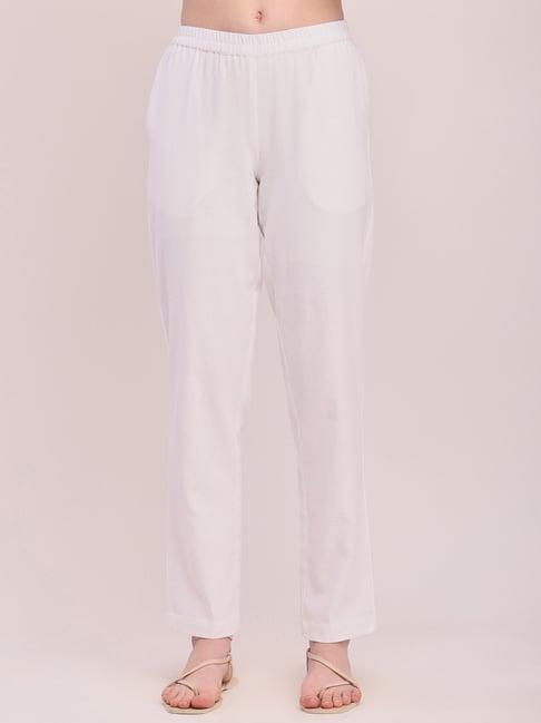 pink fort white cotton relaxed fit pants