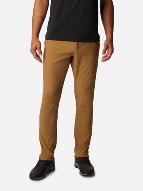 columbia brown straight fit mesa pants