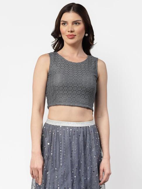 lela grey lace top