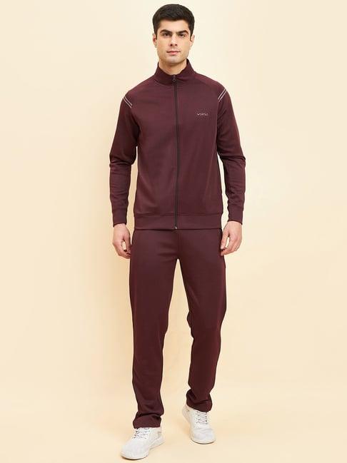 sweet dreams maroon regular fit tracksuit