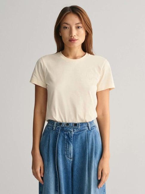 gant cream cotton t-shirt