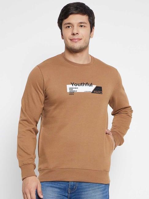 okane tan regular fit sweatshirt