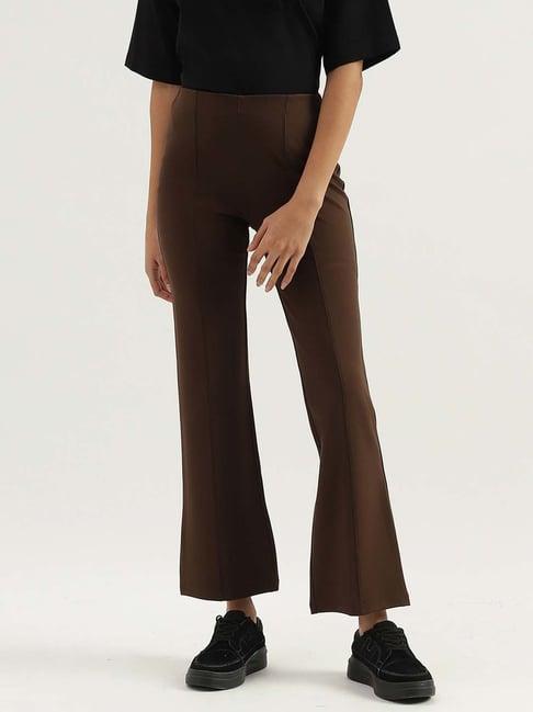 united colors of benetton brown mid rise pants