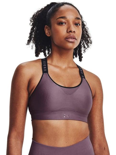 under armour purple printed sports bra