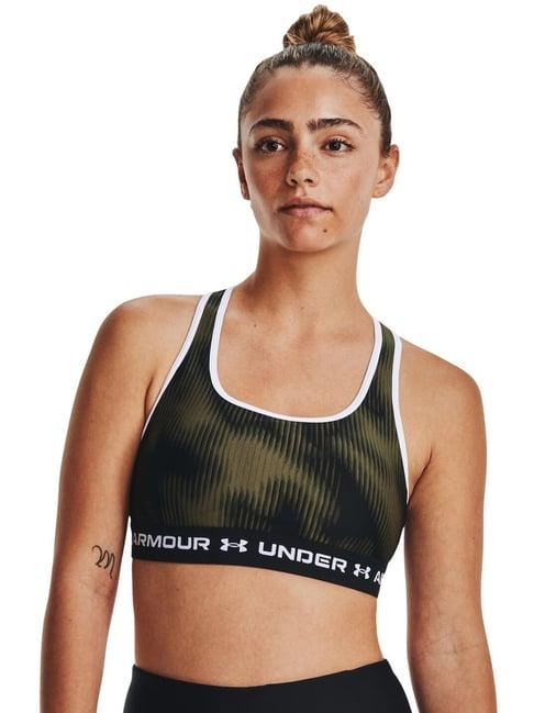 under armour green printed sports bra