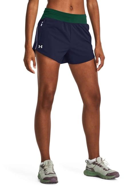 under armour blue mid rise sports shorts