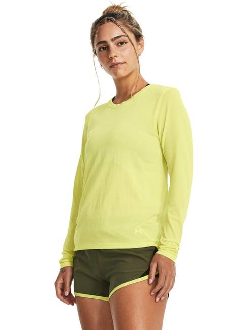 under armour yellow self pattern sports t-shirt