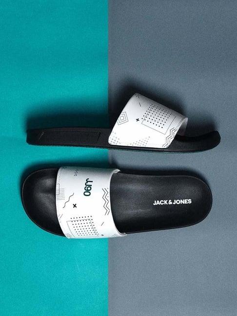 jack & jones men's black slides