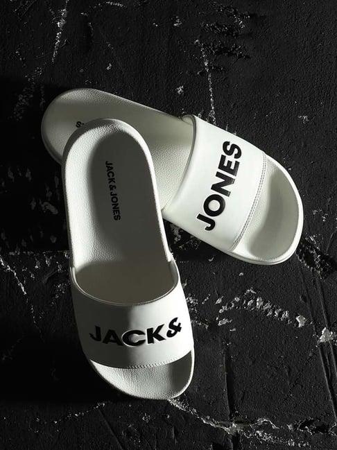 jack & jones men's bright white slides