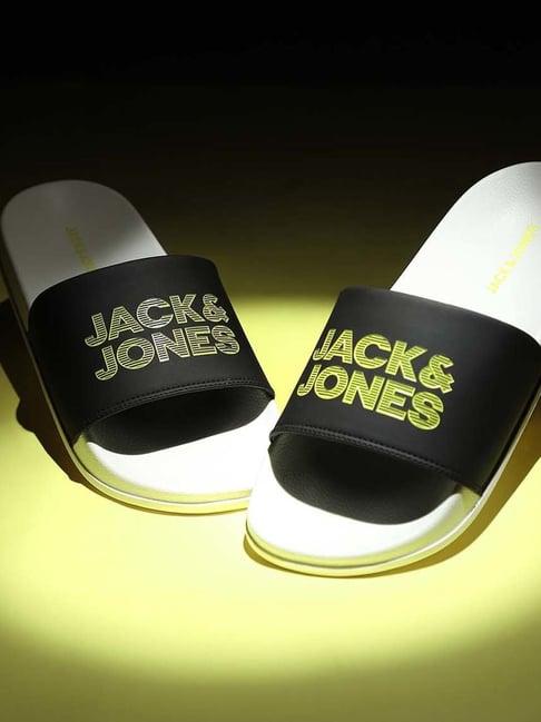 jack & jones men's black slides