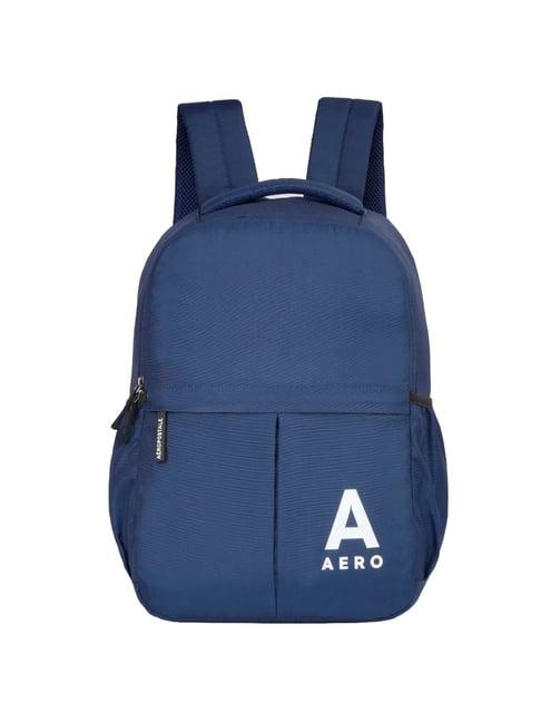 aeropostale tucker navy polyester solid laptop backpack