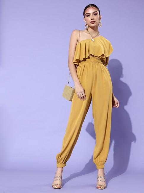 kassually yellow maxi basic jumpsuit