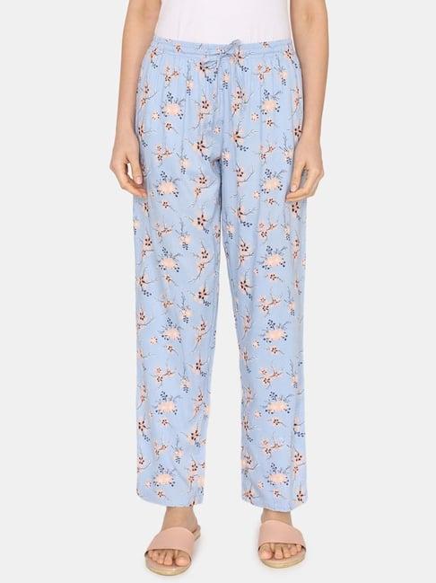 zivame cashmere blue floral print pyjamas