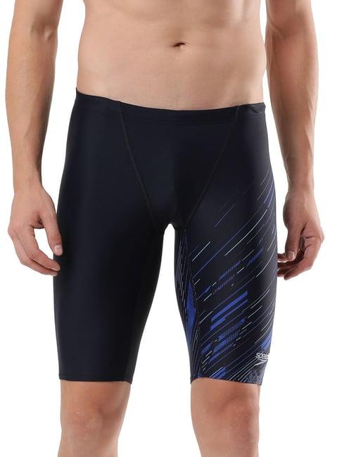 speedo navy regular fit printed sports shorts