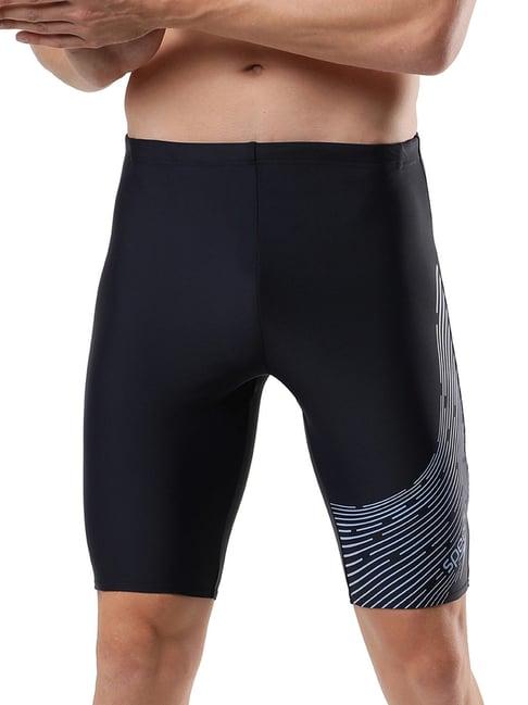 speedo navy regular fit printed sports shorts