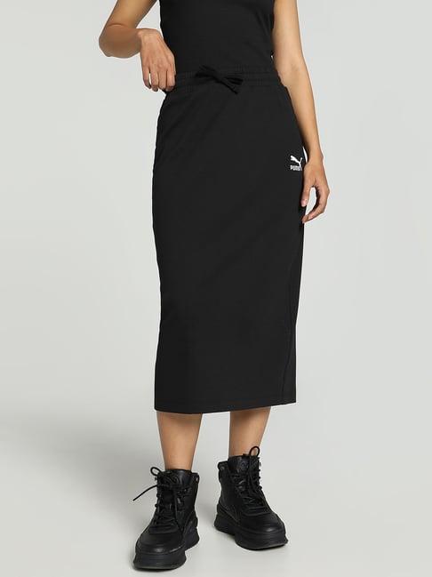 puma black striped shift skirt