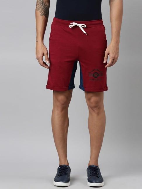 dixcy scott maximus maroon cotton regular fit shorts