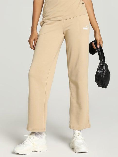 puma beige logo print sports track pants