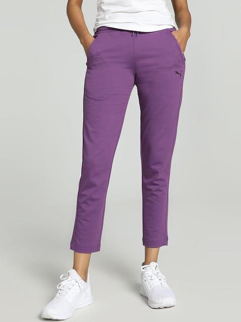 puma purple cotton sports track pants