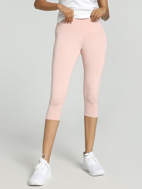 puma pink textured pattern sports capris