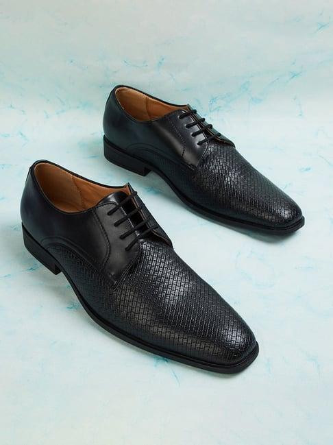 code by lifestyle men's black derby shoes