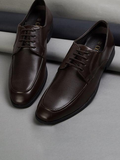 code by lifestyle men's brown derby shoes