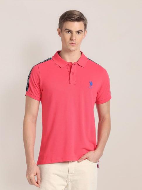 u.s. polo assn. pink regular fit polo t-shirt