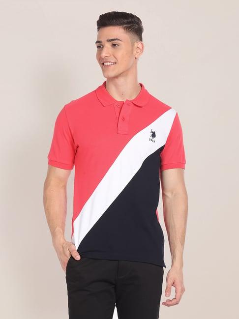 u.s. polo assn. multicolor slim fit cotton polo t-shirt