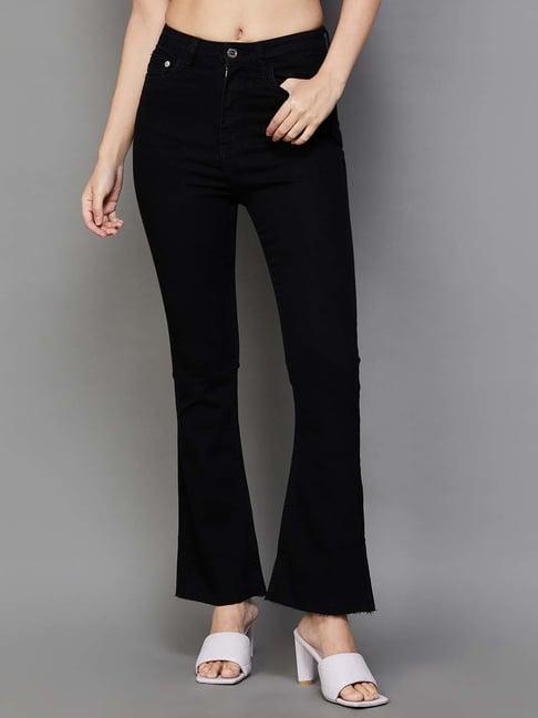 fame forever by lifestyle black cotton mid rise jeans